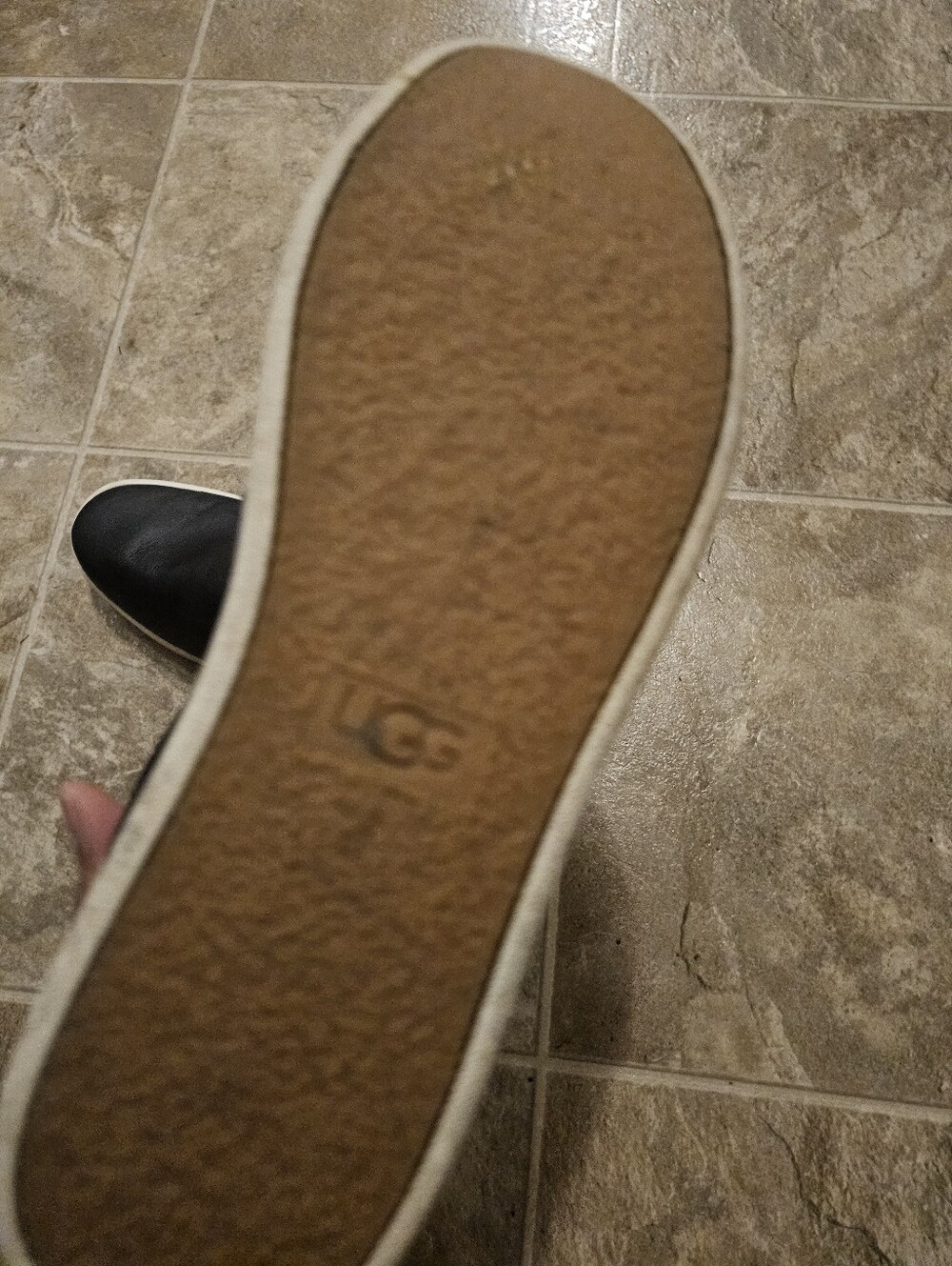 UGG Women's Black Slip-On Leather Loafers Size 9.5 - Picture 6 of 8